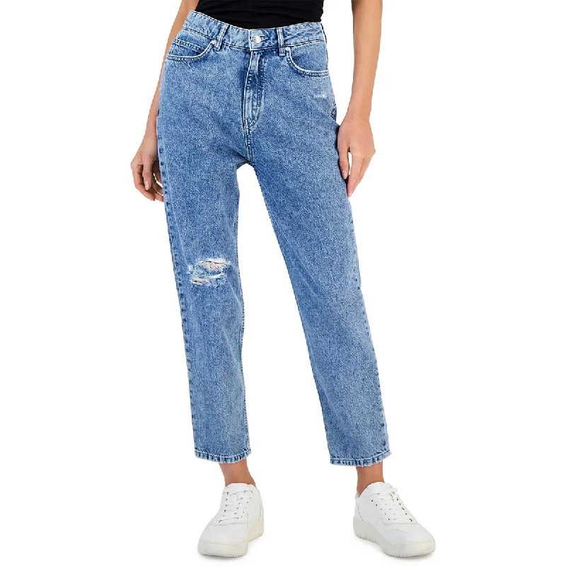 Hugo Boss Womens Distressed Denim Straight Leg Jeans Chic Vintage-Inspired Denim Jeans Hugo Boss Womens Distressed Denim Straight Leg Jeans Chic Vintage-Inspired Denim Jeans