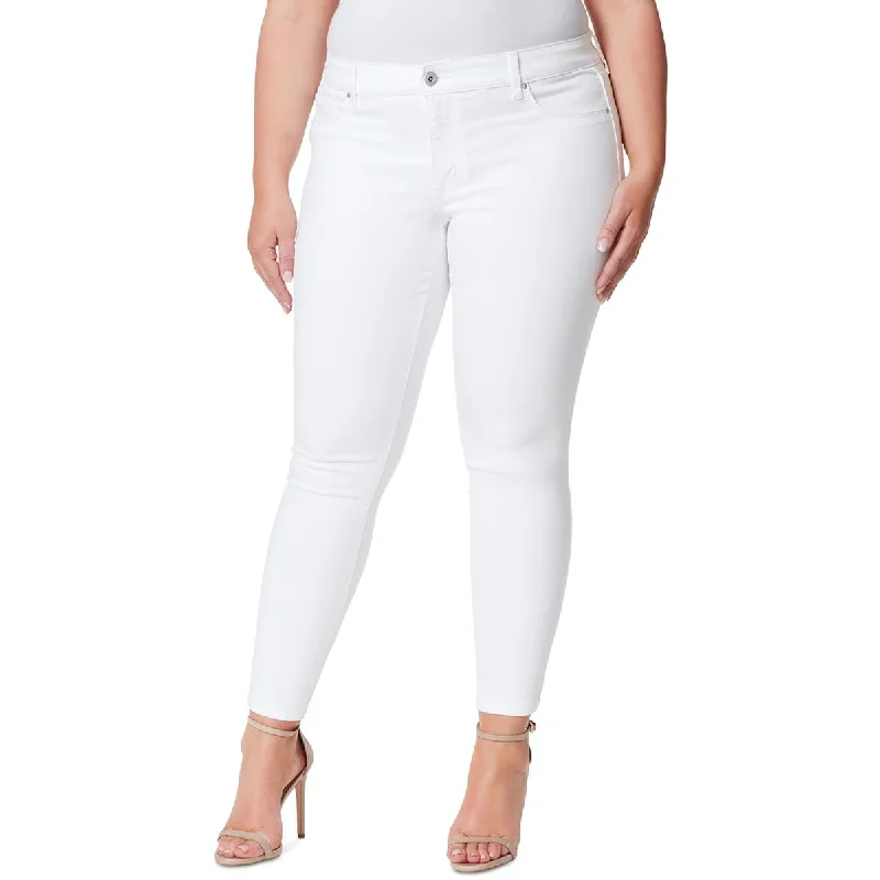 Jessica Sanders Womens Plus Kiss Me Denim Solid Skinny Jeans Comfortable Zip-Up Skinny Jeans Jessica Sanders Womens Plus Kiss Me Denim Solid Skinny Jeans Comfortable Zip-Up Skinny Jeans