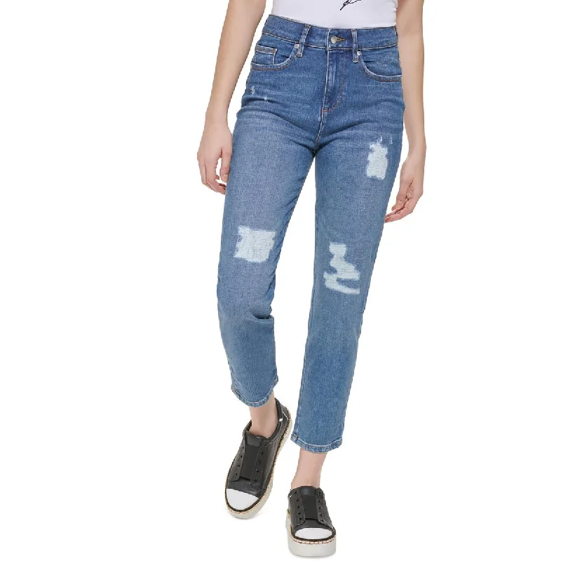 Karl Lagerfeld Paris Womens High Rise Above Ankle Straight Leg Jeans Stylish Cargo Style Jeans Karl Lagerfeld Paris Womens High Rise Above Ankle Straight Leg Jeans Stylish Cargo Style Jeans