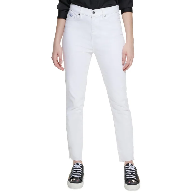 Karl Lagerfeld Paris Womens Raw Hem Denim Skinny Jeans Casual Wide-Legged Denim Jeans Karl Lagerfeld Paris Womens Raw Hem Denim Skinny Jeans Casual Wide-Legged Denim Jeans