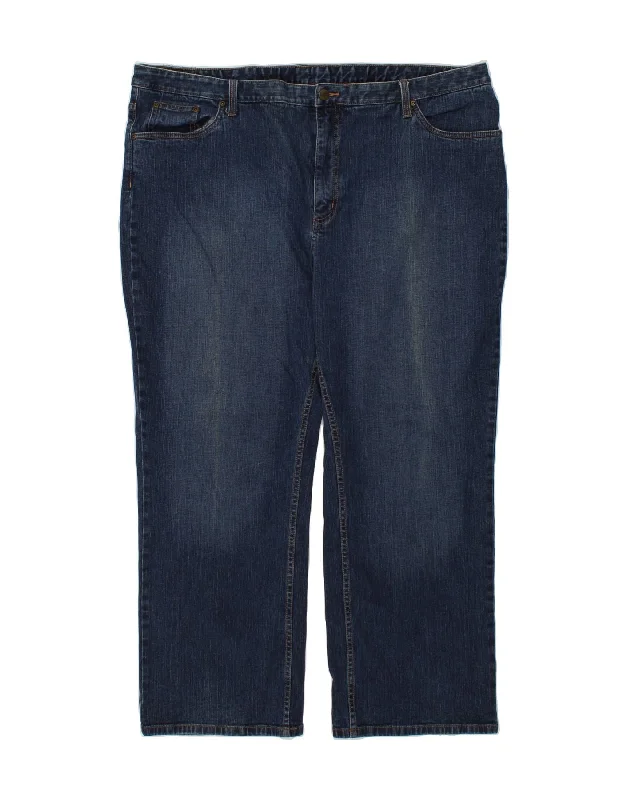 L.L.BEAN Womens Tapered Jeans US 22 2XL W42 L30 Blue Cotton Chic Cropped Jeans