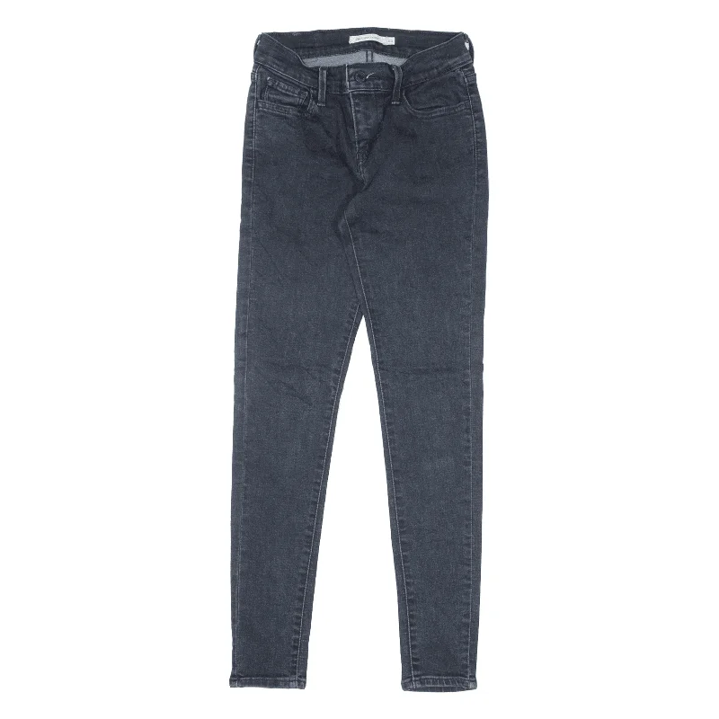 LEVI'S 710 Womens Jeans Blue Slim Skinny W25 L28 Fashionable Raw Edge Jeans