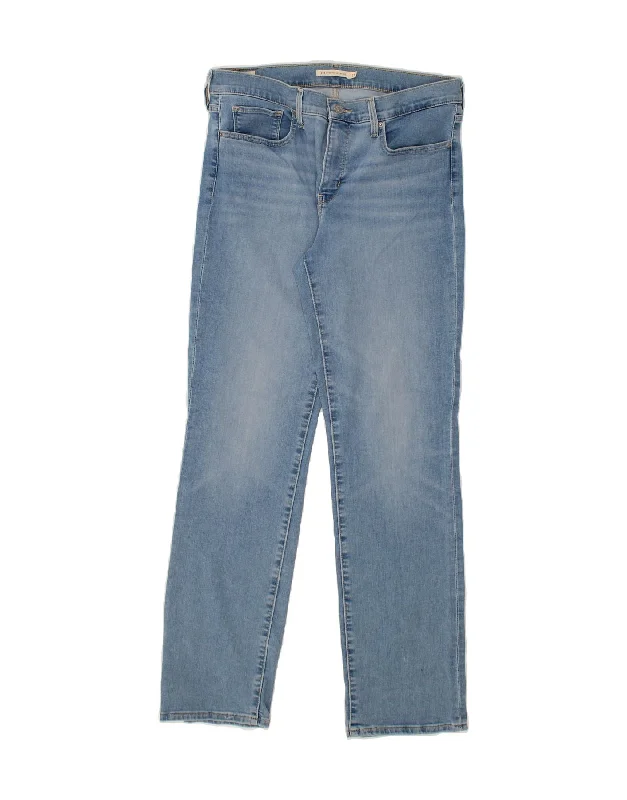 LEVI'S Womens 314 Shaping Straight Jeans W31 L32 Blue Cotton Stylish Acid-Wash Jeans LEVI'S Womens 314 Shaping Straight Jeans W31 L32 Blue Cotton Stylish Acid-Wash Jeans