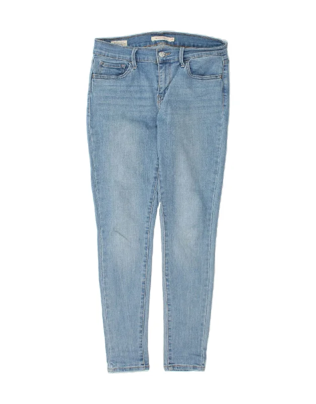LEVI'S Womens 710 Super Skinny Jeans W28 L28 Blue Cotton Trendy Skinny High-Waist Jeans