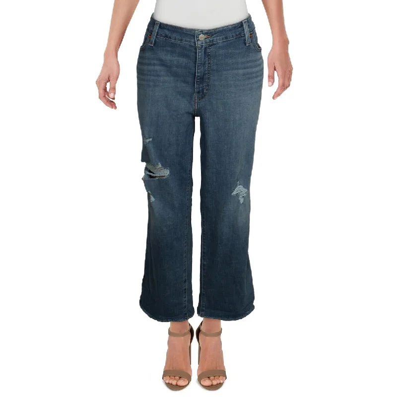 Levi's Womens Plus Destroyed Tapered Boyfriend Jeans Stylish Acid-Wash Jeans