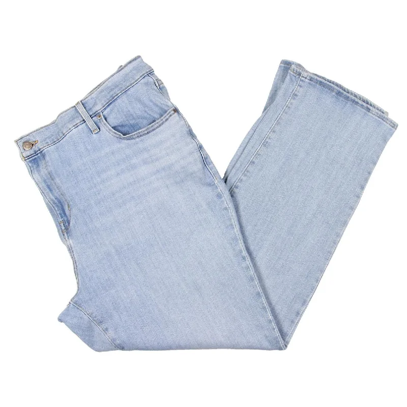 Levi's Womens Plus High Rise Light Wash Straight Leg Jeans Chic Faded Blue Jeans