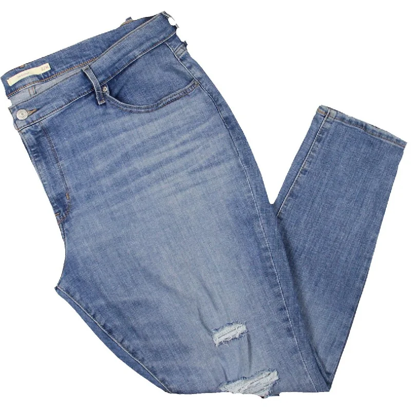 Levi's Womens Plus Hypersoft Mid-Rise Stretch Skinny Jeans Cozy Wide-Legged Jeans