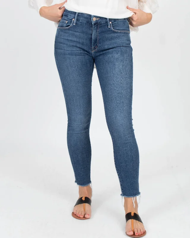 "Looker Ankle Fray" Jeans Casual Bootcut Ripped Jeans