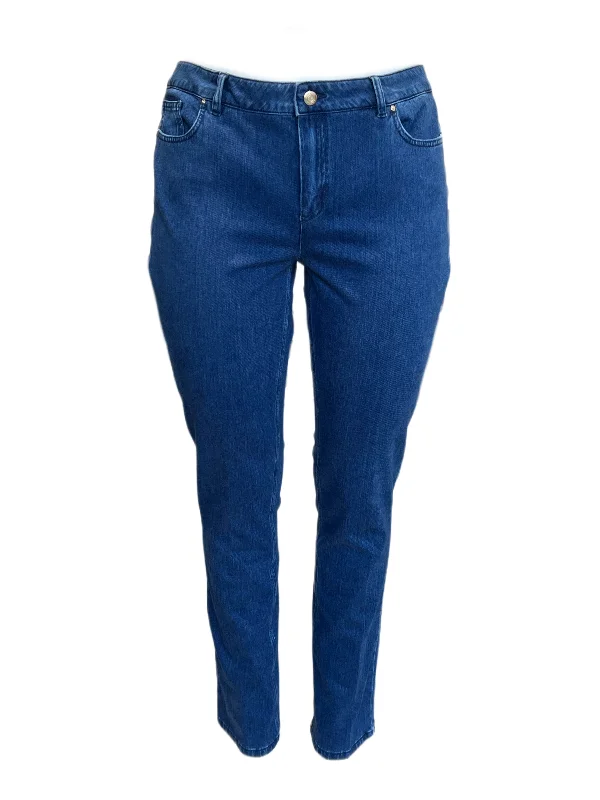 Marina Rinaldi Women's Blue Ideale Straight Leg Jeans NWT Classic Black Denim Jeans