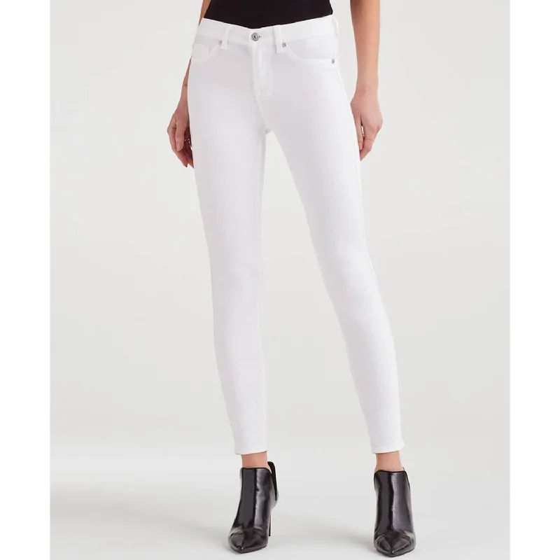 Mid Rise Ankle Skinny Jean In Clean White Cozy Relaxed Fit Jeans