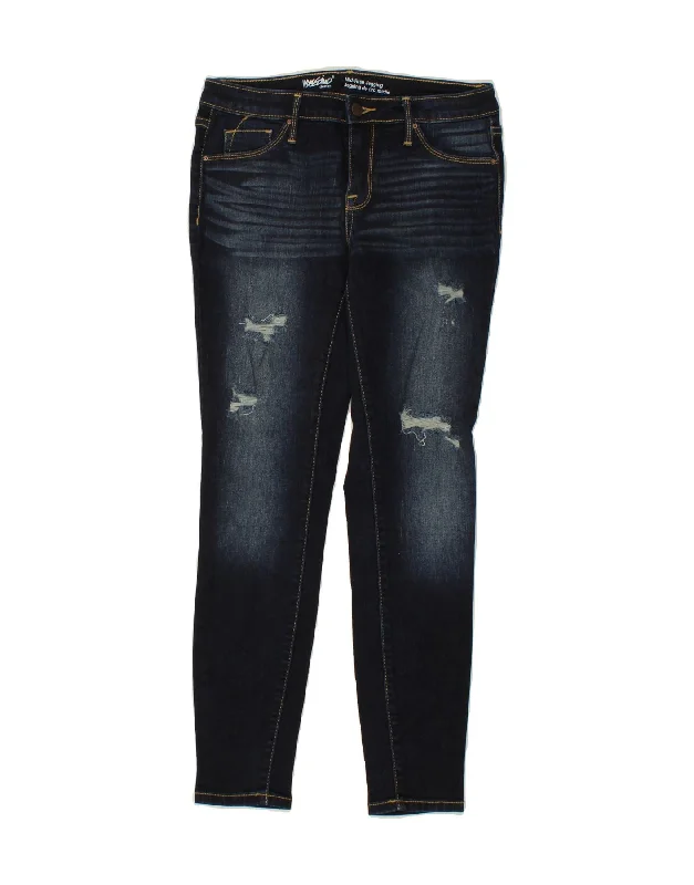 MOSSIMO Womens Distressed Jegging Jeans US 6 Medium W28 L28 Navy Blue Elegant Wide-Leg Jeans MOSSIMO Womens Distressed Jegging Jeans US 6 Medium W28 L28 Navy Blue Elegant Wide-Leg Jeans