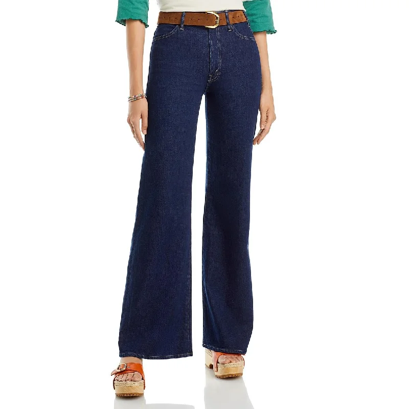 MOTHER JEANS Womens High Rise Solid Wide Leg Jeans Fashionable Bootcut Jeans