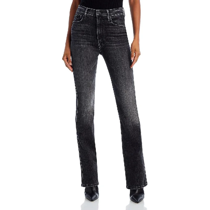Mother Womens High Rise Faded Bootcut Jeans Casual Distressed Skinny Jeans