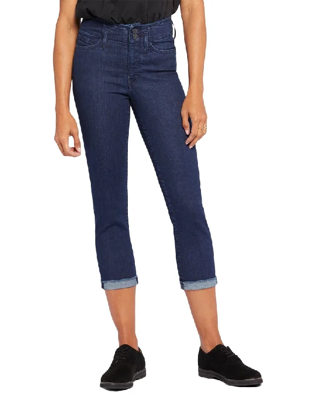 NYDJ Petite Chloe Capri Mystique Jean Comfortable Faded High-Rise Jeans