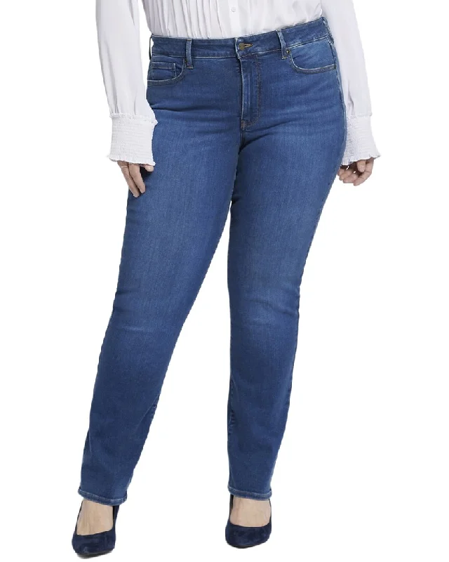NYDJ Plus Marilyn Presidio Straight Jean Fashionable Distressed Jeans