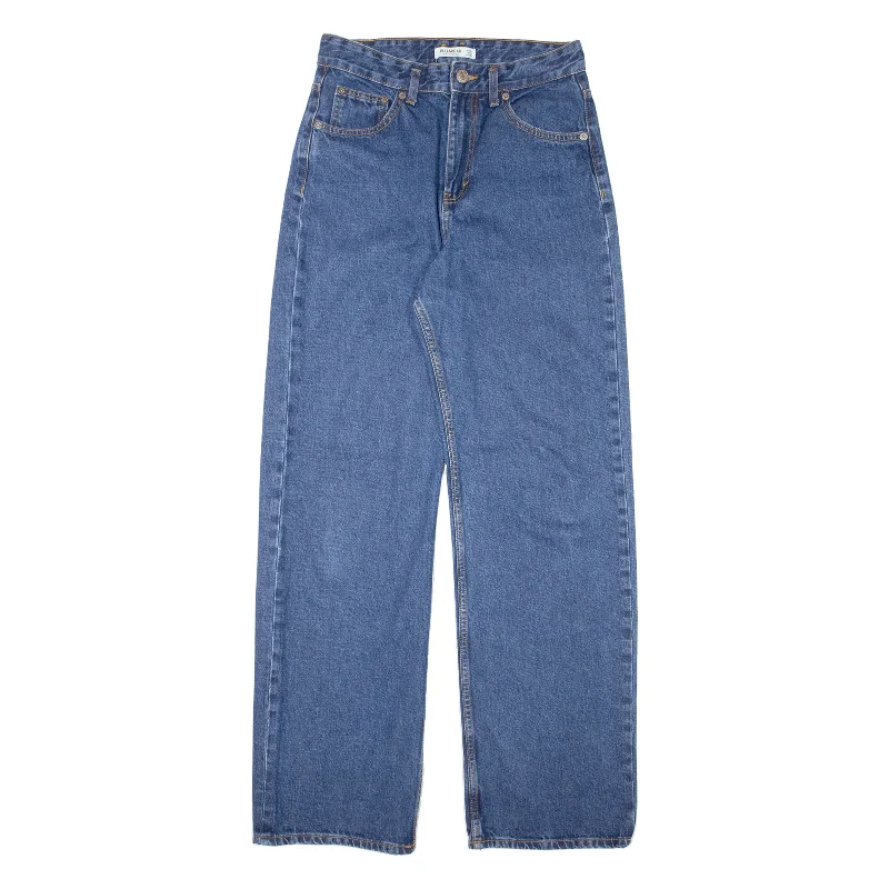 PULL & BEAR Womens Jeans Blue Loose Straight W28 L33 Trendy Paperbag Waist Jeans
