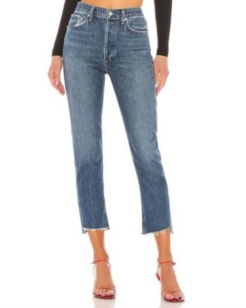 "Riley" Straight Leg Jeans Stylish High-Waist Skinny Denim