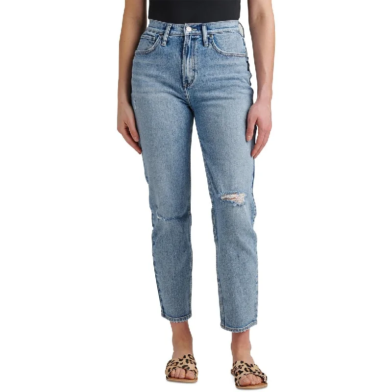 Silver Jeans Co. Womens Highly Desirable High Rise Slim Straight Leg Jeans Stylish Paperbag Waist Denim Silver Jeans Co. Womens Highly Desirable High Rise Slim Straight Leg Jeans Stylish Paperbag Waist Denim