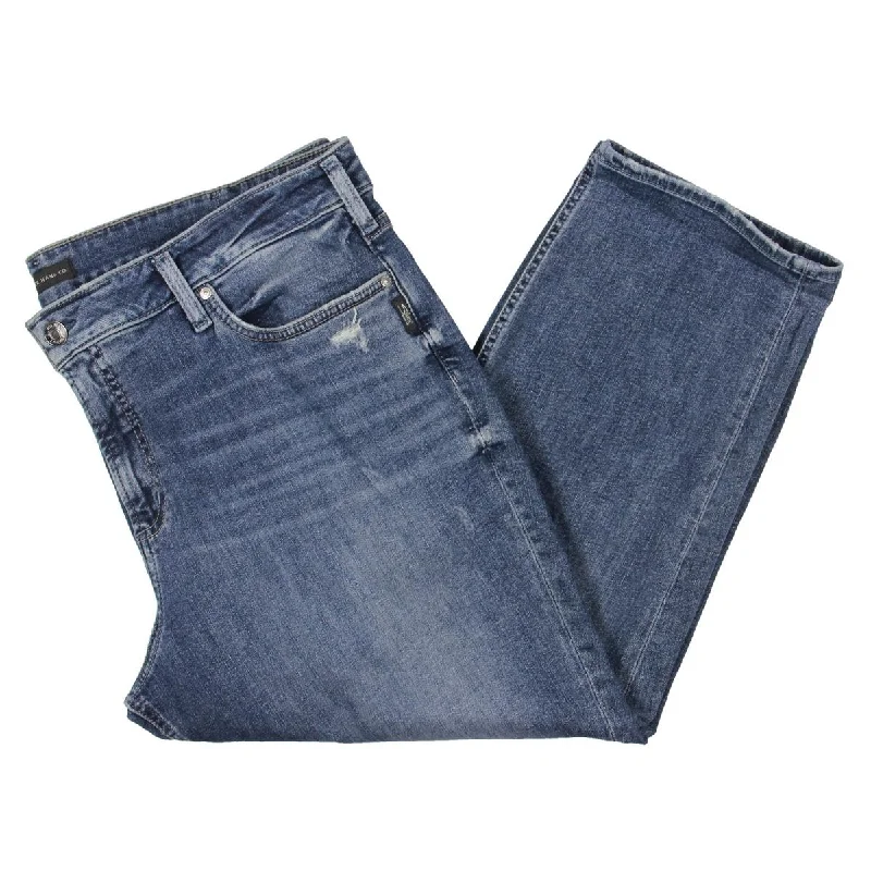 Silver Jeans Co. Womens Plus Mid-Rise Stretch Capri Jeans Trendy Acid Wash Skinny Jeans Silver Jeans Co. Womens Plus Mid-Rise Stretch Capri Jeans Trendy Acid Wash Skinny Jeans