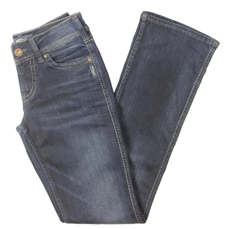 Silver Jeans Co. Womens Suki Denim Relaxed Bootcut Jeans Stylish Cargo Style Jeans
