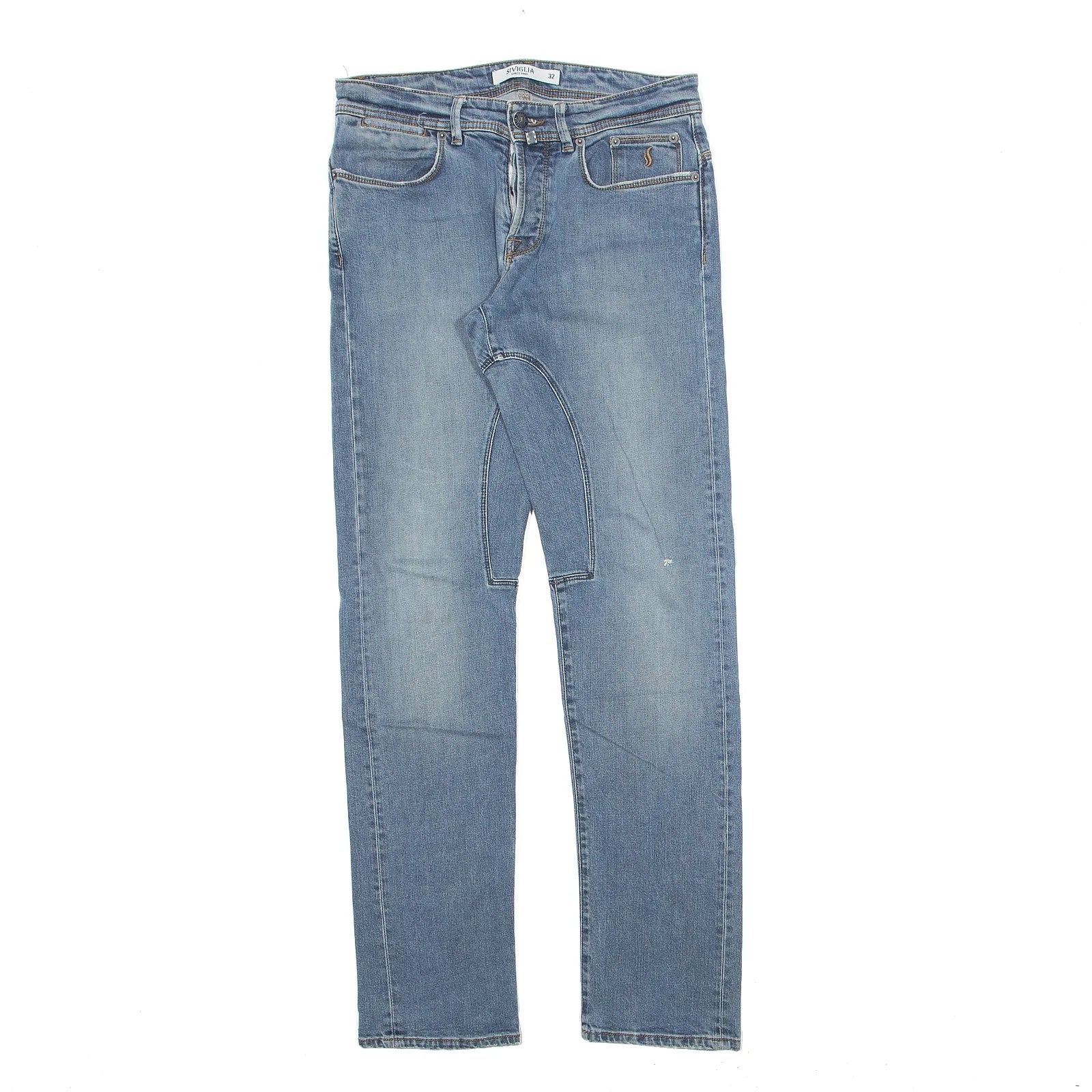 SIVIGLIA Blue Jeans W32 L34 Comfortable Faded High-Rise Jeans