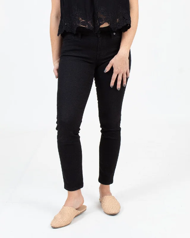 "Skinny Skinny" Black Jeans Stylish Stone-Wash Denim Jeans