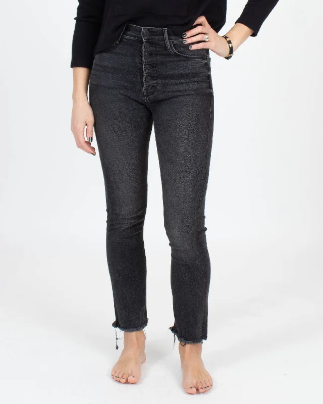 "The Pixie Dazzler Ankle Fray" Jeans Chic Rolled Cuff Denim Jeans
