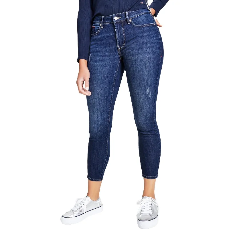 Tommy Jeans Womens Low Rise Stretch Skinny Jeans Fashionable White Denim Jeans