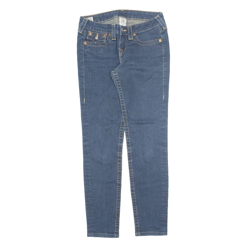 TRUE RELIGION Jodie Womens Jeans Blue Regular Skinny W27 L30 Elegant Skinny Leg Jeans