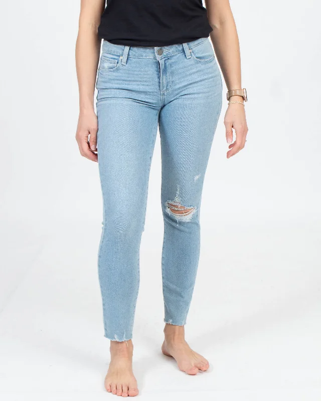 "Verdugo Ankle" Distressed Jeans Comfortable Low-Rise Jeans