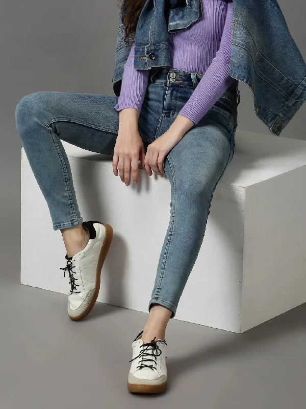 Women's Blue Solid Skinny Fit Denim Jeans-GZ-5317-1-Blue Stylish Paperbag Waist Denim Women's Blue Solid Skinny Fit Denim Jeans-GZ-5317-1-Blue Stylish Paperbag Waist Denim