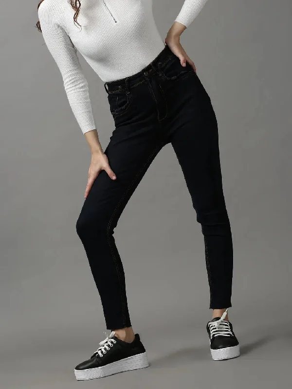 Women's Navy Blue Solid Skinny Fit Denim Jeans-GZ-5189-1-Navyblue Comfortable Mid-Rise Jeans Women's Navy Blue Solid Skinny Fit Denim Jeans-GZ-5189-1-Navyblue Comfortable Mid-Rise Jeans