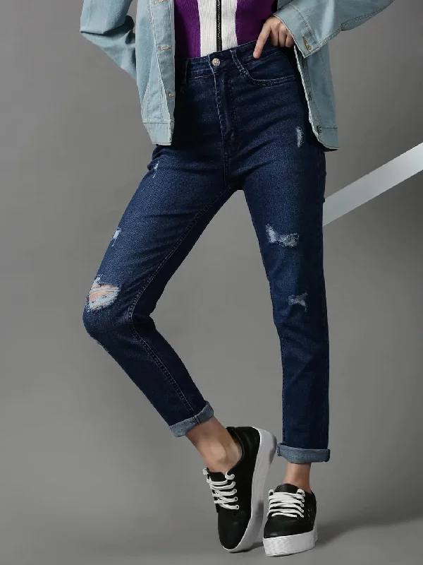 Women's Navy Blue Solid Slim Fit Denim Jeans-GZ-5303-Navyblue Comfortable Stretch Fit Jeans Women's Navy Blue Solid Slim Fit Denim Jeans-GZ-5303-Navyblue Comfortable Stretch Fit Jeans