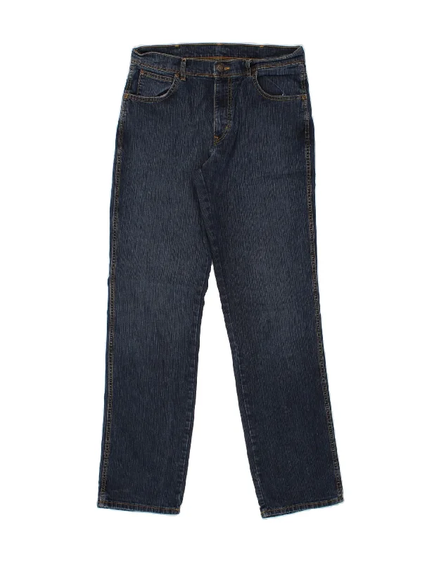 WRANGLER Womens Regular Fit Straight Jeans W33 L34 Navy Blue Cotton Stylish Plus Size Denim Jeans WRANGLER Womens Regular Fit Straight Jeans W33 L34 Navy Blue Cotton Stylish Plus Size Denim Jeans