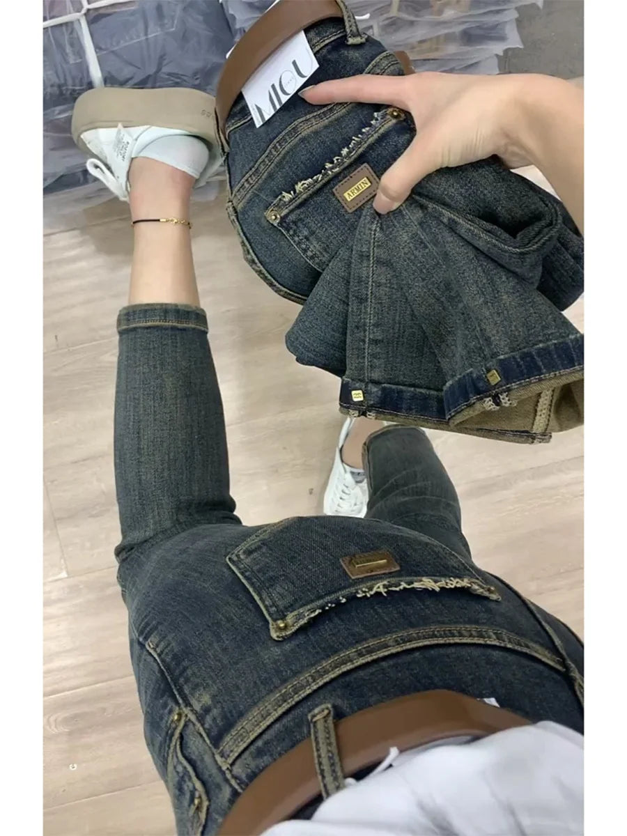 Y2k Jeans Straight Leg Women's Jeans High-waisted Slimming Stretch Trendy Skinny Fit Jeans Y2k Jeans Straight Leg Women's Jeans High-waisted Slimming Stretch Trendy Skinny Fit Jeans