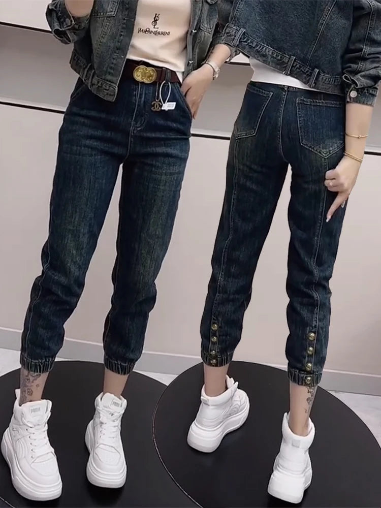Y2k Jeans Plus Size Harlan Women Jeans High-waived Slimming Fashionable Straight Cut Jeans Y2k Jeans Plus Size Harlan Women Jeans High-waived Slimming Fashionable Straight Cut Jeans