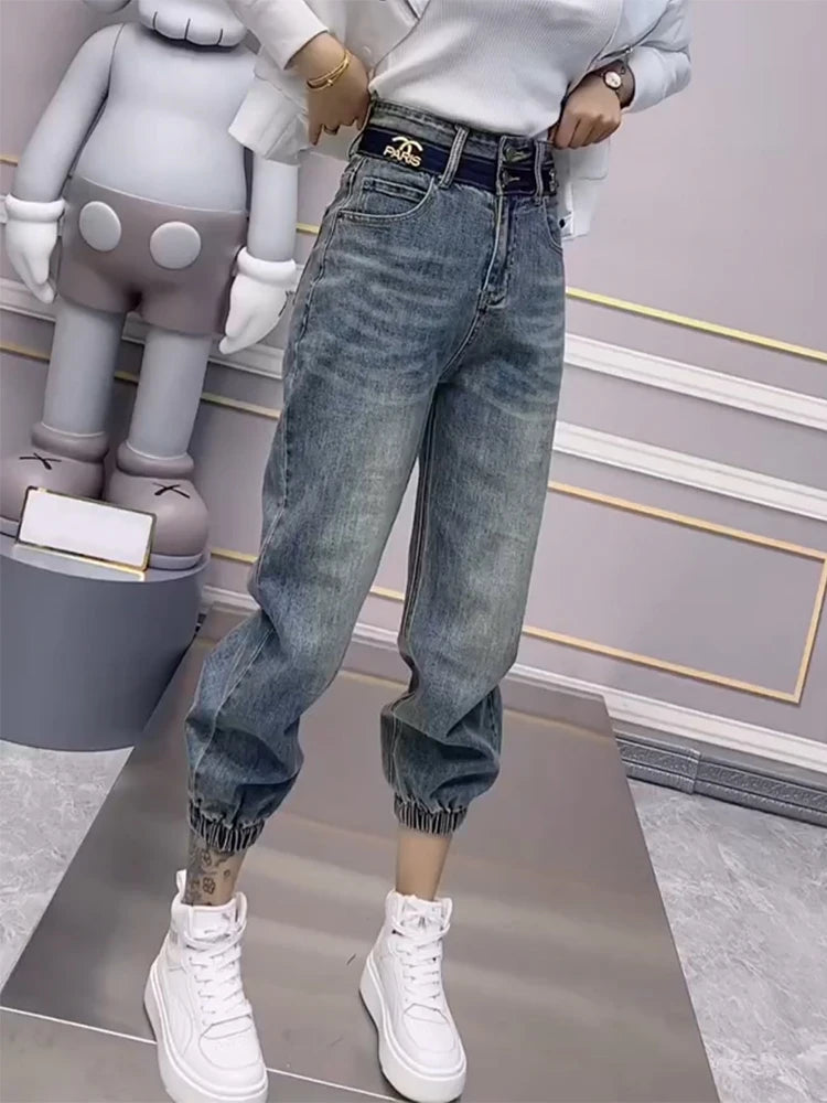 Y2k Large Size Jeans Women's Summer Thin Model Bunched Feet Trendy Bootcut High-Waisted Jeans Y2k Large Size Jeans Women's Summer Thin Model Bunched Feet Trendy Bootcut High-Waisted Jeans