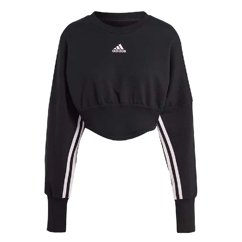 adidas - Women's Dance 3-Stripes Corset-Inspired Sweatshirt (IB4749) Hoodie with High Neck Warm Protective adidas - Women's Dance 3-Stripes Corset-Inspired Sweatshirt (IB4749) Hoodie with High Neck Warm Protective