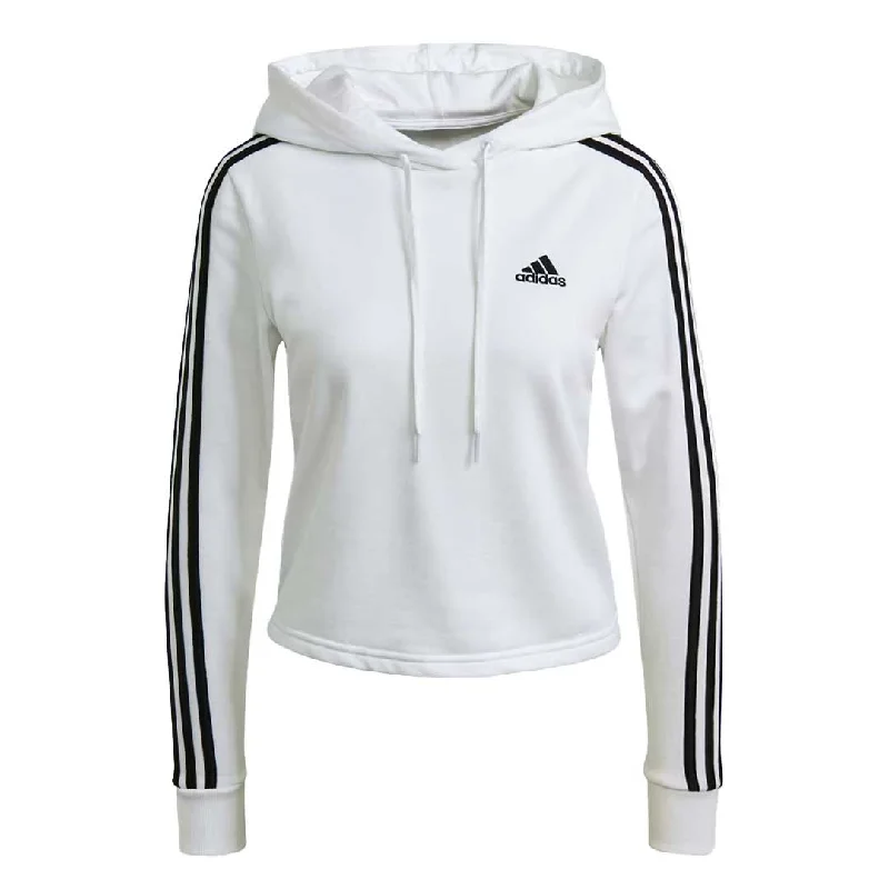 adidas - Women's Essentials 3-Stripes Cropped Hoodie (GM5574) Hoodie with Oversized Fit Loose Comfortable adidas - Women's Essentials 3-Stripes Cropped Hoodie (GM5574) Hoodie with Oversized Fit Loose Comfortable