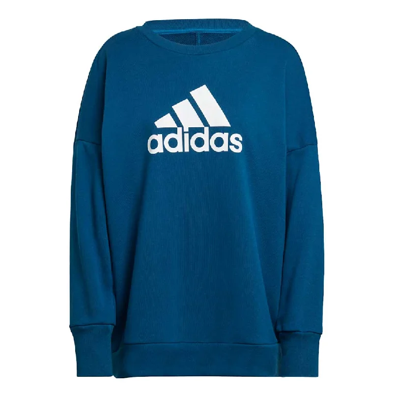 adidas - Women's Future Icons Badge of Sport Sweatshirt (HN0689) Hoodie with Hem Raw Edge Edgy Unfinished