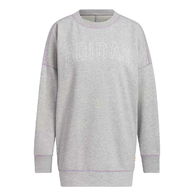 adidas - Women's Sport Statement Boyfriend Crew Sweatshirt (IC1645) Hoodie with Hem Frayed Vintage Worn adidas - Women's Sport Statement Boyfriend Crew Sweatshirt (IC1645) Hoodie with Hem Frayed Vintage Worn