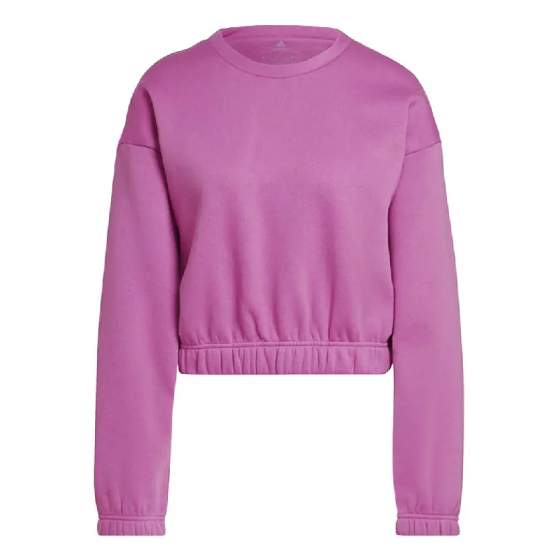 adidas - Women's Studio Lounge Loose Fit Sweatshirt (HH8520) Hoodie with Distressed Vintage Worn adidas - Women's Studio Lounge Loose Fit Sweatshirt (HH8520) Hoodie with Distressed Vintage Worn