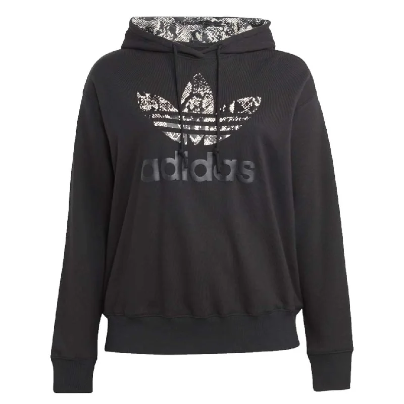 adidas - Women's Trefoil Logo Hoodie (Plus Size) (IC1551) Hoodie with Hem Frayed Vintage Worn adidas - Women's Trefoil Logo Hoodie (Plus Size) (IC1551) Hoodie with Hem Frayed Vintage Worn