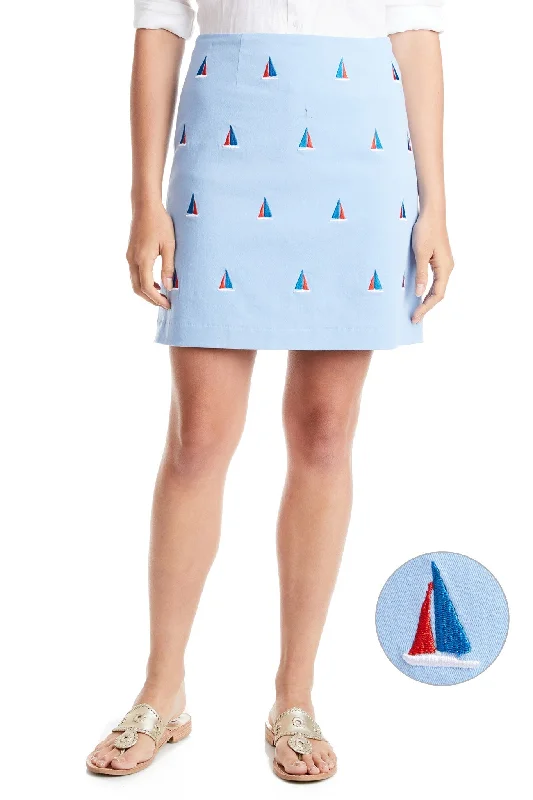 Ali Skirt Stretch Twill Liberty with Americana Sailboat denim skirt fashionable