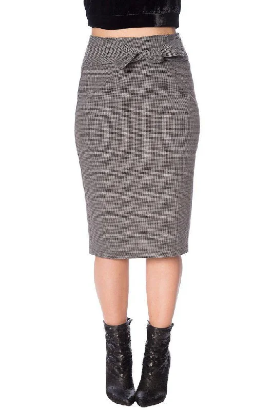 Betty Tie Front Pencil Skirt wool skirt sturdy