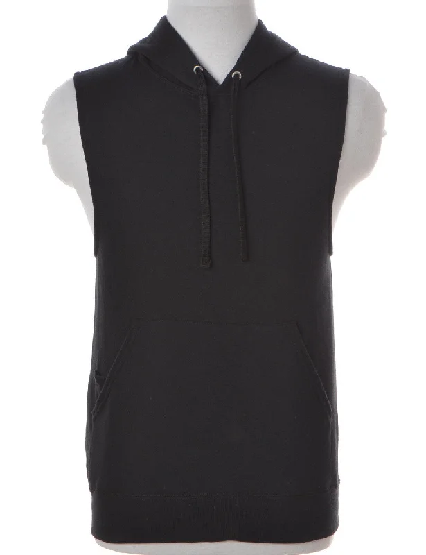 Label Morgan Sleeveless Hoodie Hoodie with Embroidery Detailed Premium