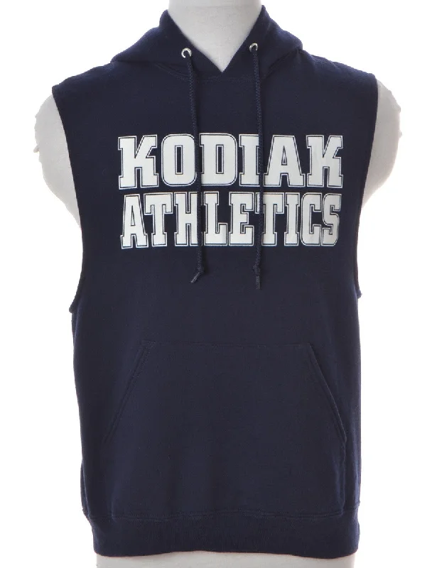 Label Morgan Sleeveless Hoodie Hoodie with Hem Raw Edge Edgy Unfinished