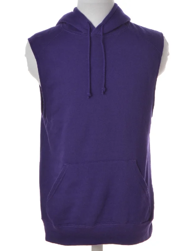 Label Morgan Sleeveless Hoodie Hoodie with High Neck Warm Protective
