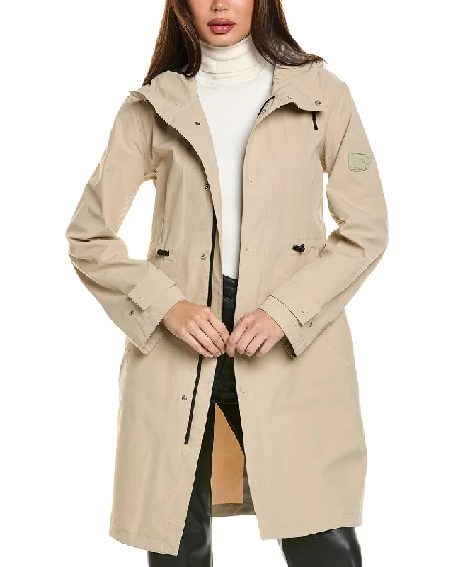 Burberry Drawstring Waist Hooded Trench Coat Hoodie with Patch Decorative Personalized Burberry Drawstring Waist Hooded Trench Coat Hoodie with Patch Decorative Personalized