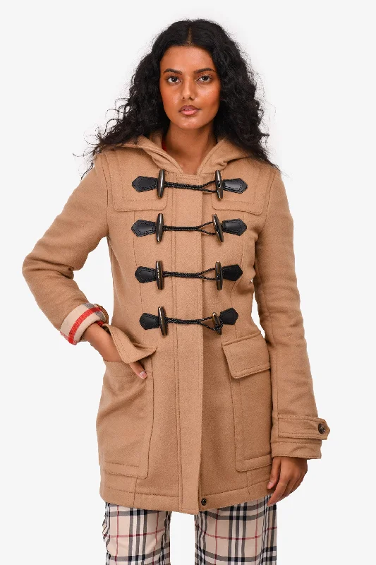 Burberry London Brown Wool Hooded Peacoat with Toggle Closure Size 6 US Hoodie with Reflective Safety Nightwear Burberry London Brown Wool Hooded Peacoat with Toggle Closure Size 6 US Hoodie with Reflective Safety Nightwear